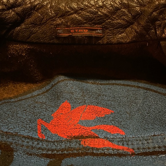 VINTAGE ITALIAN LEATHER JACKET BY ETRO - Picture 8 of 9